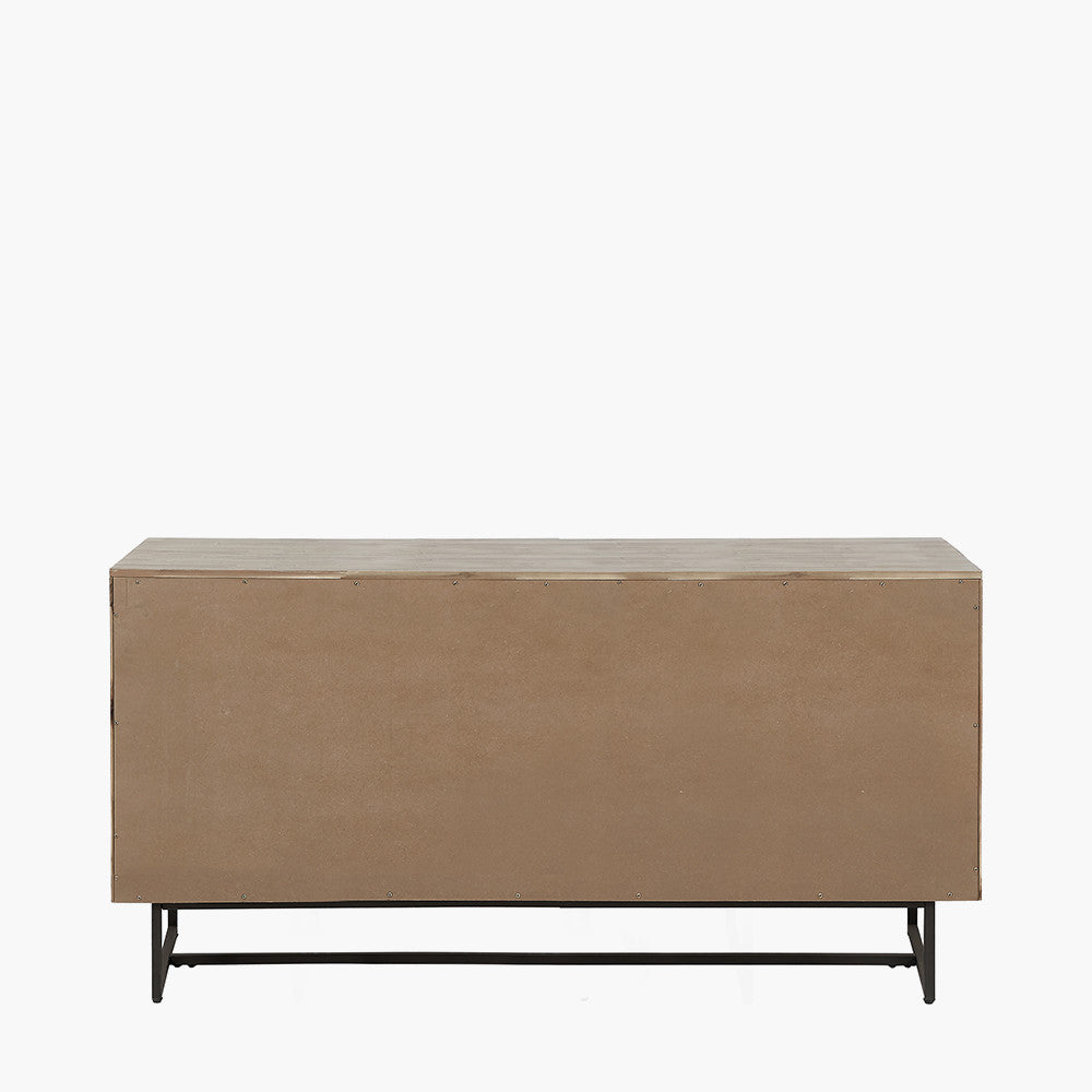 Marca Sand Wash Acacia Wood & Black Metal Sideboard